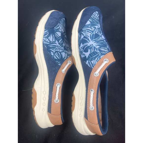 Women's Easy Spirit Travelport 17 Leather Slip On Clog Shoes Size 10N Blue EUC - Picture 4 of 6